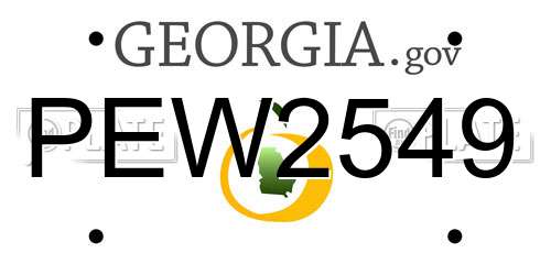 PEW2549 Georgia License Plate
