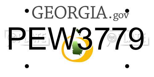 PEW3779 Georgia License Plate