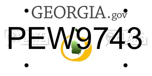 PEW9743 Georgia License Plate
