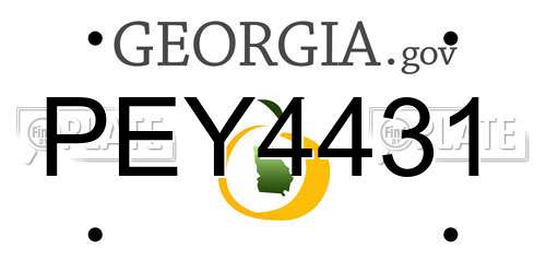 PEY4431 Georgia License Plate