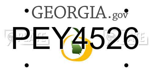PEY4526 Georgia License Plate