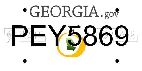 PEY5869 Georgia License Plate
