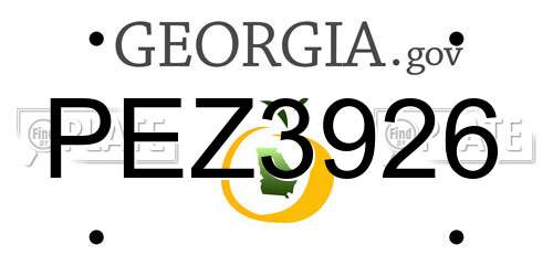 PEZ3926 Georgia License Plate
