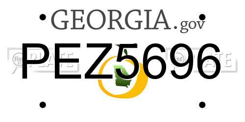 PEZ5696 Georgia License Plate