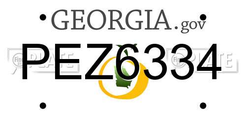 PEZ6334 Georgia License Plate
