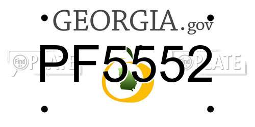 PF5552 Georgia License Plate