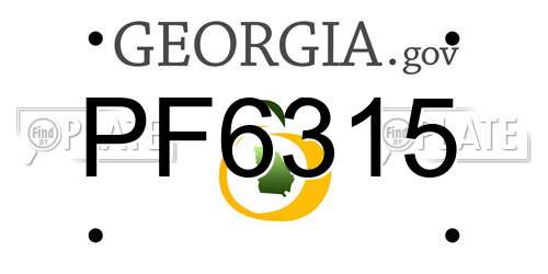 PF6315 Georgia License Plate