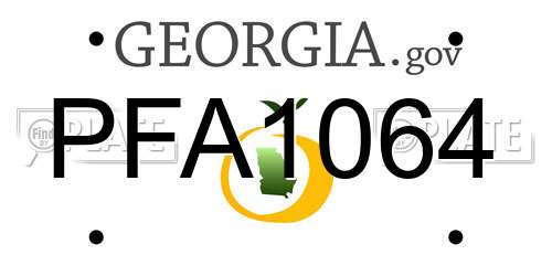 PFA1064 Georgia License Plate