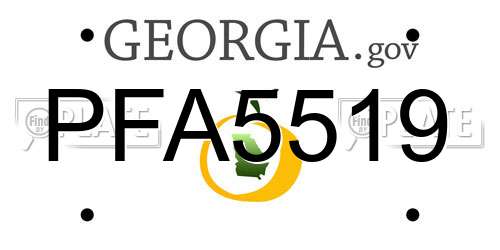 PFA5519 Georgia License Plate