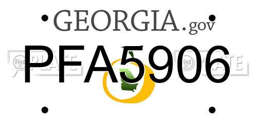 PFA5906 Georgia License Plate