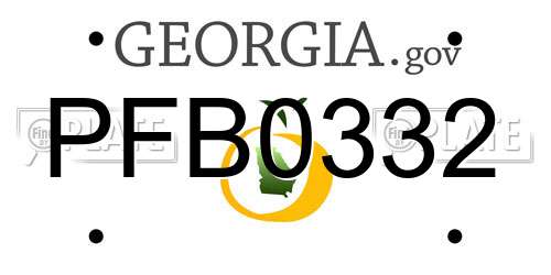PFB0332 Georgia License Plate