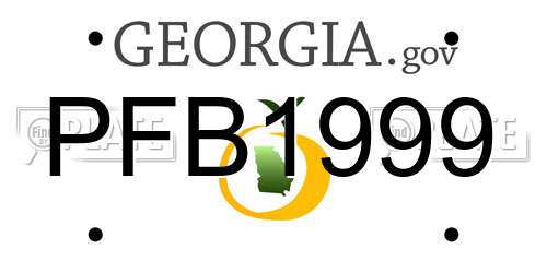 PFB1999 Georgia License Plate