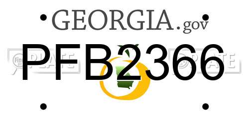 PFB2366 Georgia License Plate