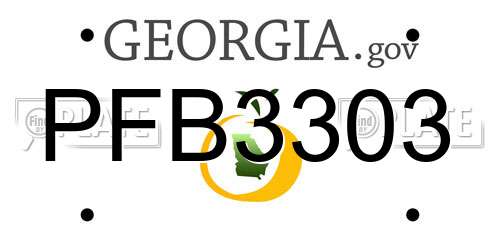 PFB3303 Georgia License Plate