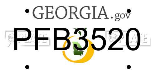 PFB3520 Georgia License Plate