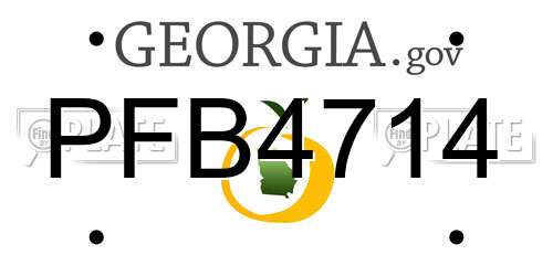 PFB4714 Georgia License Plate