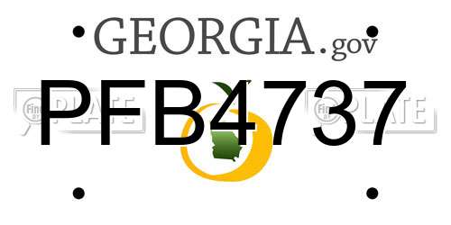 PFB4737 Georgia License Plate