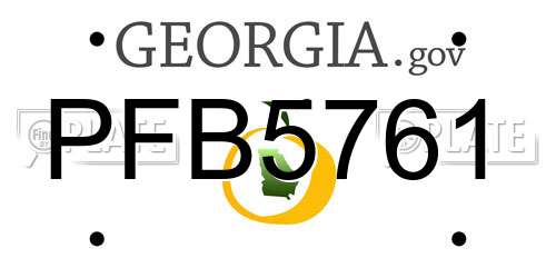 PFB5761 Georgia License Plate