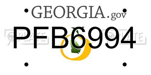 PFB6994 Georgia License Plate