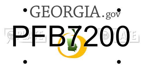 PFB7200 Georgia License Plate