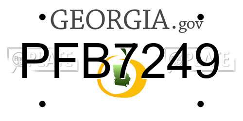 PFB7249 Georgia License Plate