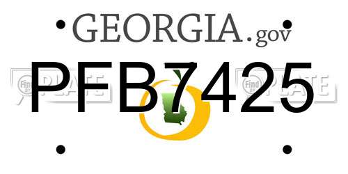 PFB7425 Georgia License Plate