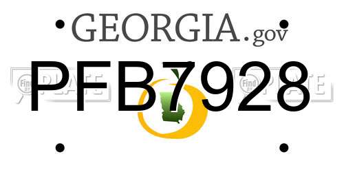 PFB7928 Georgia License Plate