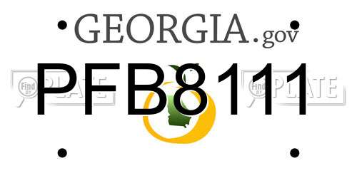 PFB8111 Georgia License Plate