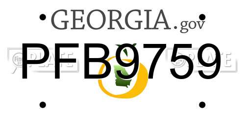 PFB9759 Georgia License Plate