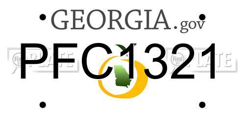 PFC1321 Georgia License Plate