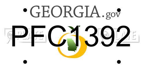 PFC1392 Georgia License Plate