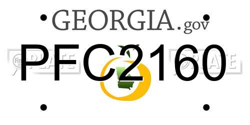 PFC2160 Georgia License Plate