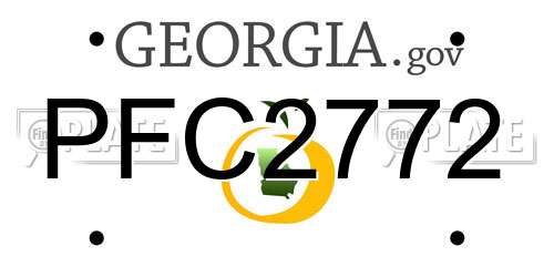 PFC2772 Georgia License Plate