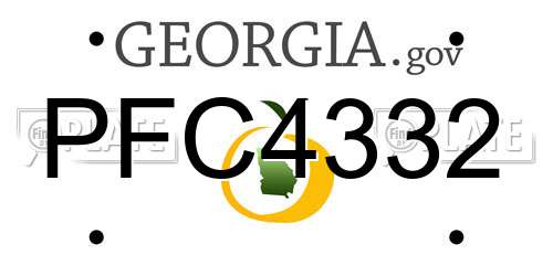 PFC4332 Georgia License Plate