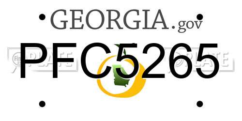 PFC5265 Georgia License Plate