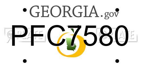 PFC7580 Georgia License Plate