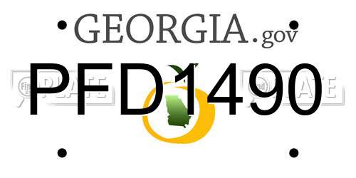 PFD1490 Georgia License Plate