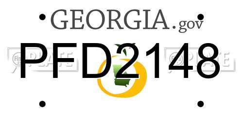 PFD2148 Georgia License Plate