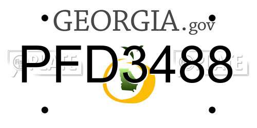 PFD3488 Georgia License Plate