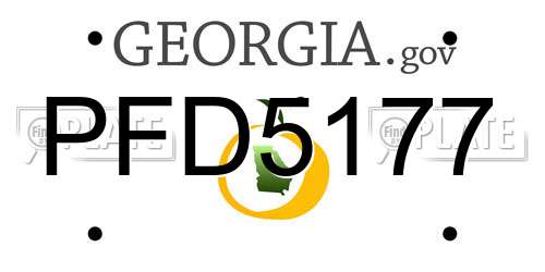 PFD5177 Georgia License Plate