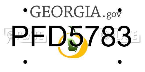 PFD5783 Georgia License Plate
