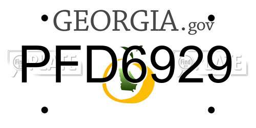 PFD6929 Georgia License Plate