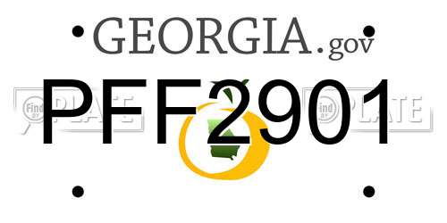 PFF2901 Georgia License Plate