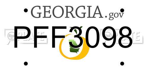 PFF3098 Georgia License Plate