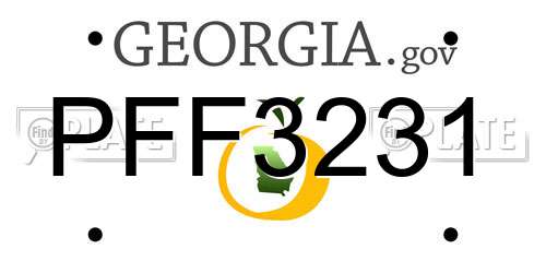 PFF3231 Georgia License Plate