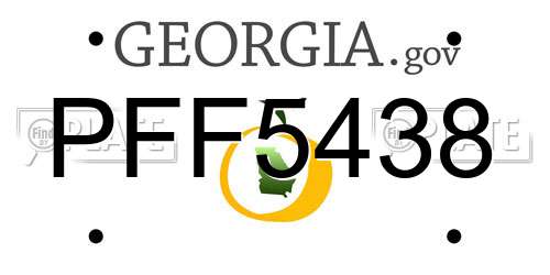 PFF5438 Georgia License Plate