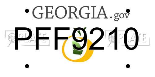 PFF9210 Georgia License Plate