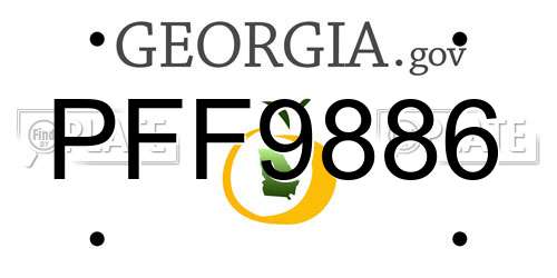 PFF9886 Georgia License Plate