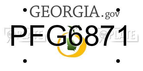 PFG6871 Georgia License Plate
