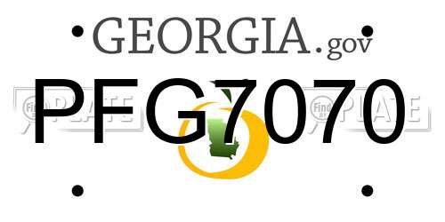 PFG7070 Georgia License Plate